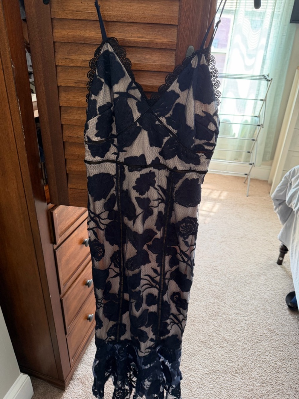 Lulus Blue Lace Overlay Slip Dress